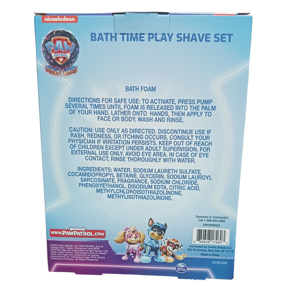 Paw Patrol Bath Time Play Shave Set Kids Pretend Foam Razor Brush Mirror Toy Kit - Picture 11 of 13